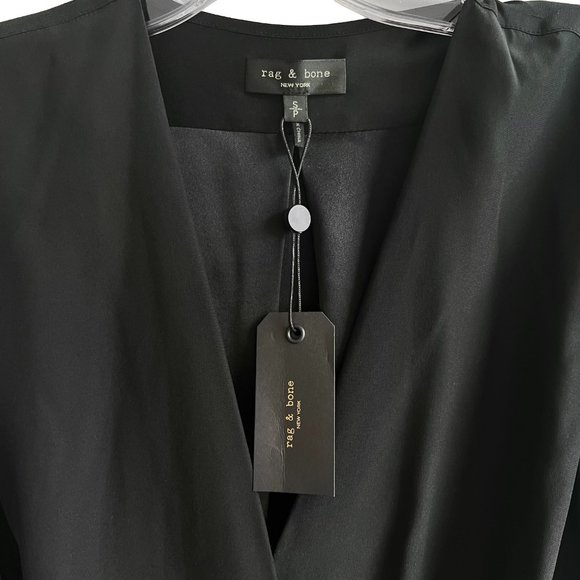 Rag & Bone black wrap over flowy silk blouse - Picture 3 of 10